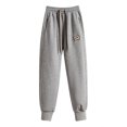 thumbnail image 1 of safuny Clearance Women's Thicken Jogger Cuff Pants Solid High Elastic Waist Clothing Running Gym Sports Retro Summer Comfy Trousers Fashion Gray M, 1 of 8