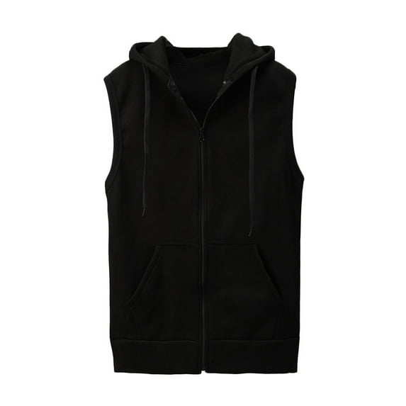 safuny Cotton Hoodie Jackets for Men Dressy Cotton Down Vest Coat Stand Collar Sleeveless Fall Fashion Shacket Jacket Comfy Casual Solid Color Black M