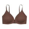 thumbnail image 1 of safuny Everyday Bra Front Open for Women Ultra Light Lingerie Ladies Breathable Gathering Front Opening Comfort Daily Brassiere Underwear Wireless Seamless Smoothing Push-Up Coffee S, 1 of 7