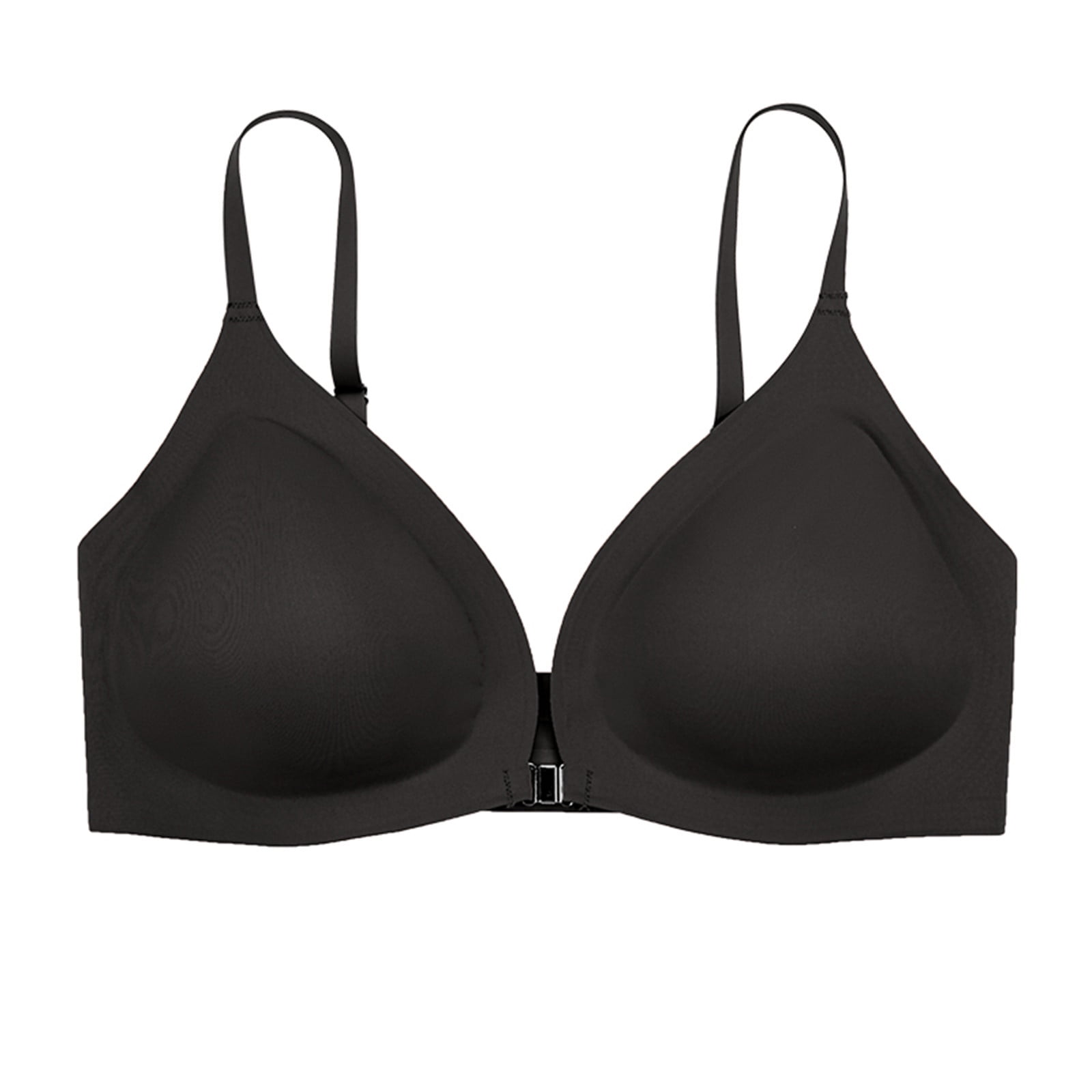 safuny Everyday Bra Front Open for Women Ultra Light Lingerie Ladies  Breathable Gathering Front Opening Comfort Daily Brassiere Underwear  Wireless Seamless Smoothing Push-Up Black M 