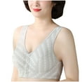thumbnail image 1 of safuny Everyday Bra Open Front Bra Wireless Seamless Soft Comfort Daily Brassiere Underwear Smoothing Lingerie Size Women's No-Wire No Front Button No-Slip Gray S, 1 of 5
