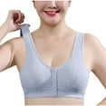 thumbnail image 1 of safuny Everyday Bra Open Front Bra Wireless Seamless Soft Comfort Daily Brassiere Underwear Smoothing Lingerie Size Women's No-Wire No Front Button No-Slip Blue M, 1 of 7
