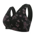 thumbnail image 1 of safuny Everyday Bra for Women Large Size Cotton U-shaped Back Front Snap Button Gathered Wireless Holiday Push Up Ultra Light Lingerie Brassiere Underwear Comfort Daily Black S, 1 of 5