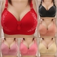 thumbnail image 1 of safuny Everyday Bra for Women Plus Size Lace Ultra Light Lingerie Solid lette Comfortable Comfort Daily Brassiere Underwear Steel Ring Free Wireless Push-Up Bra Beige 38C, 1 of 7