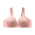 thumbnail image 1 of safuny Everyday Bra for Women Plus Size Ultra Light Lingerie Embroidered Glossy Breathable No Rims Comfort Daily Brassiere Underwear Steel Ring Free Wireless Push-Up Bra Hot Pink 40, 1 of 9