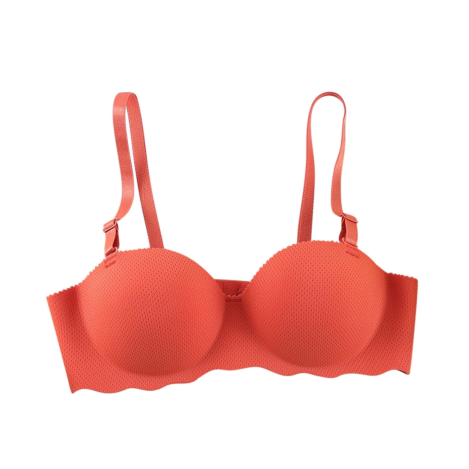 VVL Women's Lifts & Minimizes Wireless Push-Up Bra with Adjustable Detachable Straps Comfort Seamless Side Support for Daily Wear