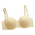 thumbnail image 1 of safuny Everyday Bra for Women Seamless Smoothing Gathering Detachable Shoulder Straps For Use Wireless Push Up Ultra Light Lingerie Brassiere Underwear Comfort Daily Beige L, 1 of 3
