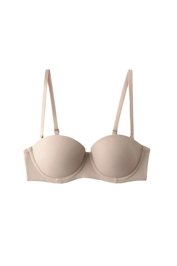 Everyday Bra for Women Seamless Smoothing Solid Underwired Sports Everyday Wireless Holiday Push Up Ultra Light Lingerie Brassiere Underwear Comfort Daily Beige 80D