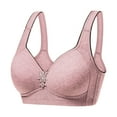 thumbnail image 1 of safuny Everyday Bra for Women Ultra Light Lingerie 3PC Tank Full Cup Comfortable and Breathable Bra Comfort Daily Brassiere Underwear Push-Up Bra Camisole Pink L, 1 of 3