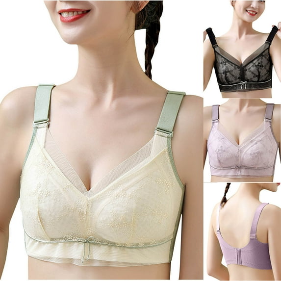 safuny Everyday Bra for Women Push Up Comfort Brassiere Underwear Clearance Wireless Solid Color Daily Lingerie Beige L