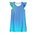 thumbnail image 1 of safuny Girls's A Line Dress Teens Clearance Rainbow Tie Dye Lovely Round Neck Pleated Swing Hem Vintage Holiday Short Sleeve Comfy Princess Dress Blue 150, 1 of 4