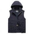 thumbnail image 1 of safuny Golf Jacket Multi Pockets Sleeveless Stand Collar Lightweight Photo Cargo Vest Hiking Detachable Hoodie Fishing Travel Vest for Men Zipper Vests Workout Blue XXXL, 1 of 3