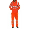 thumbnail image 1 of safuny High Visibility Workwear Suits for Men Long Pants Reflective Strips Long Sleeve Jacket Two Piece Hoodie Outfits Sweatsuits Zipper Spring Tracksuits Orange XXXXL, 1 of 4