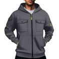 thumbnail image 1 of safuny Hoodies For Men Fall Full Zip Hooded Sweatshirt Casual Lightweight Workout Athletic Coats with Pockets Dark Gray M, 1 of 3