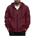 thumbnail image 1 of safuny Hoodies for Men Zip Up Jacket Sweatshirt Lightweight Solid Coat Fall Fashion Sweatshirt with Pockets Wine XXXL, 1 of 5