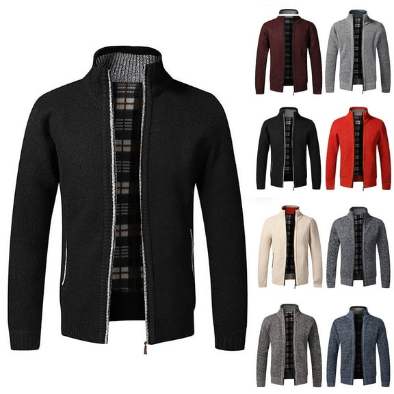 safuny Jackets for Men Fall Fashion Shacket Jacket Stand Collar Dressy Zipper Full-Sleeve Tops Coat Long Sleeve Solid Color Comfy Casual Dark Gray XL