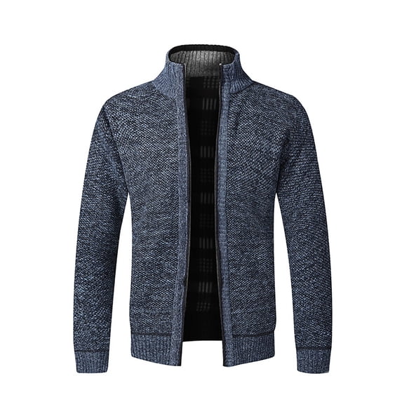 safuny Jackets for Men Fall Fashion Shacket Jacket Stand Collar Dressy Zipper Full-Sleeve Tops Coat Long Sleeve Solid Color Comfy Casual Navy XL