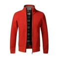 thumbnail image 1 of safuny Jackets for Men Fall Fashion Shacket Jacket Stand Collar Dressy Zipper Full-Sleeve Tops Coat Long Sleeve Solid Color Comfy Casual Orange XXXXL, 1 of 4