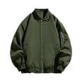 thumbnail image 1 of safuny Jean Denim Jacket for Men Winter Button Solid Color Vintage Jacket Tops Blouse Coat Christmas Long Sleeve Casual Outwear Work Sports Army Green XL, 1 of 4