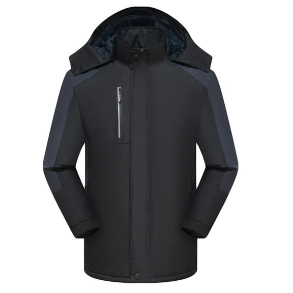 safuny Men Warm Hooded Sports Jacket Stylish Casual Long Sleeve Zipper Front Outdoor Coat Lightweight Fashion Athletic Wear Hiking Active Black XXXXL