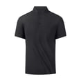 thumbnail image 1 of safuny Men's Activewear Solid Color Tees Summer Turn Down Collar Quarter Button Shirts Short Sleeve Trendy Casual Workout Blouses Regular Business Tops Saving Black XXXXXL, 1 of 8