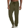 thumbnail image 1 of safuny Men's Activewear Sweatpants Casual Work Gym Sports Track Pants Clearance Relaxed Trousers Athletic-Fit Joggers Pants Elastic Waist Drawstring Lounge Pants Fashion Green M, 1 of 5