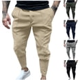 thumbnail image 1 of safuny Men's Athletic Pants Drawstring Casual Satin Pants Mid Waist Zipper Trousers Running Big&Tall Sports Workout Pants Loose Cargos Joggers Sweatpants Pockets Green L, 1 of 9