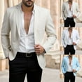 thumbnail image 1 of safuny Men's Blazer Notch Lapel Long Sleeve Buttoned Pocketed Stylish Formal Business Occasion Wear Blue L, 1 of 9
