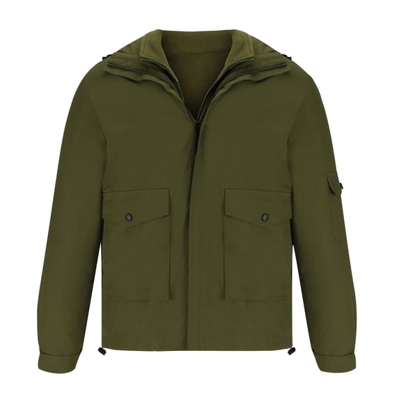 safuny Men's Bomber Jacket Coat Holiday Winter Tops Zipper-Up Casual Solid Fall Trendy Comfy Stand Collar Long Sleeve Green 5XL