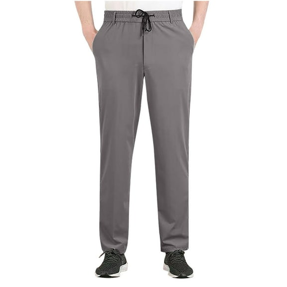 safuny Men's Business Flat Front Pant Lightweight Straight Leg Suit Pants Activewear Mid Waist Trousers Big&Tall Dress Pants Fashion Solid Work Pants Casual Gray XXL