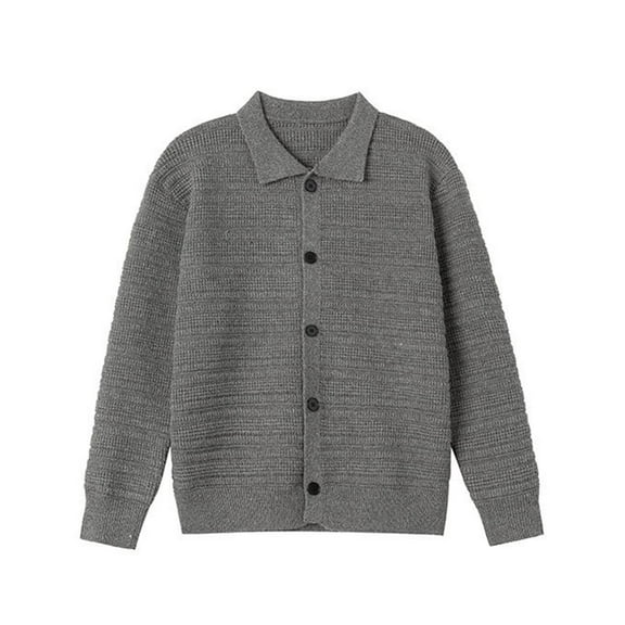 safuny Men's Cardigan Lapel Long Sleeve Buttoned Textured Comfortable Casual Daily Soft Coat Green M