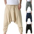 thumbnail image 1 of safuny Men's Casual Hip Hop Pants Loose Sweatpants Solid Color Cotton Athletic Pants Activewear Sports Workout Pants Elastic Waist Trousers Big&Tall Black L, 1 of 9