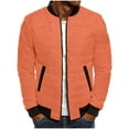 thumbnail image 1 of safuny Men's Casual Jacket Stand Collar Long Sleeve Quilted Padded Coat with Pockets Orange L, 1 of 8