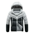 thumbnail image 1 of safuny Men's Casual Long Sleeve Jacket Windproof Quilted Outdoor Hooded Coat Fleece Lined Stylish Zipper Pockets Daily Wear able Warm Outerwear White XXXXL, 1 of 3