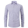 thumbnail image 1 of safuny Men's Casual Relaxed Cotton Lined Loose Tops Solid Color Pullovers Long Sleeve Button Up Blouses Clearance Fashion Workout Turn Down Collar T-Shirts Pocket Fall Purple M, 1 of 3