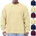 thumbnail image 1 of safuny Men's Casual Sports Activewear Loose Tops Big&Tall Outwear Solid Color Pullover Long Sleeve Shirts Fashion Crew Neck Sweatshirts Black L, 1 of 6