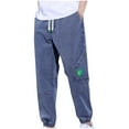 thumbnail image 1 of safuny Men's Casual Sweatpants Loose Cargos Joggers Jeans Athletic Pants Activewear Trousers Running Big&Tall Sports Workout Pants Solid Color Denim Blue XXXXL, 1 of 2
