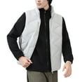 thumbnail image 1 of safuny Men's Casual Wool Filled Jacket Stand Collar Zipper Pockets Heated s Sleeveless Outerwear Winter Fashion Warm Clothing Outdoor Activities Gray XXXXL, 1 of 9