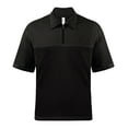 thumbnail image 1 of safuny Men's Casual Workout Blouses Loose Business Tops Turn Down Collar Quarter Zipper Shirts Clearance Activewear Solid Color Tees Summer Short Sleeve Pullovers Trendy Black L, 1 of 8