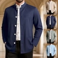 thumbnail image 1 of safuny Men's Chinese Mandarin Collar Jacket Casual Button Down Blazer Coat Army Green L, 1 of 9