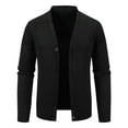 thumbnail image 1 of safuny Men's Classic Cardigan Sweaters v neck Slim Casual Knitted Sweater long sleeve button Black XL, 1 of 5