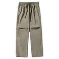 thumbnail image 1 of safuny Men's Clearance Drawstring Solid Color Casual Outdoors Pants Sports Workout Pants Athletic Pants Loose Cargo Sweatpants Pockets Trousers Big&Tall Activewear Yellow M, 1 of 7