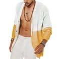 thumbnail image 1 of safuny Men's Clearance Gradient Cardigans Open Front Trench Coat Knit Fall Loose Jackets Outwear Coat Long Sleeve Tops Winter Workout Casual Activewear White S, 1 of 5