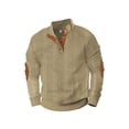 thumbnail image 1 of safuny Men's Pullover Outwear Fashion Stand Collar Knitted Sweatshirts Casual Button Activewear Loose Sweaters Shirts Big&Tall Long Sleeve Sports Tops Fall Winter Yellow XXL, 1 of 3
