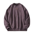 thumbnail image 1 of safuny Men's Solid Color Retro Pullover Crew Neck Sweatshirts Loose Basic Shirts Big&Tall Long Sleeve Sports Tops Fall Winter Fashion Casual Activewear Outwear White XL, 1 of 3