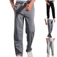 thumbnail image 1 of safuny Men's Straight Leg Sweatpants Relaxed Knitted Trousers Fashion Athletic-Fit Track Pants Elastic Waist Drawstring Lounge Pants Casual Work Cotton Lined Black L, 1 of 3