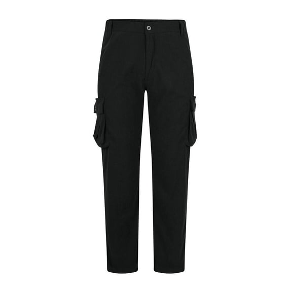 safuny Men's Corduroy Pants with Elastic Waist And Drawstring Style Fashionable Loose Casual Long Trousers Black M