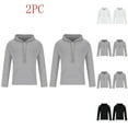thumbnail image 1 of safuny Men's Crew Neck Hoodie Sweatshirts Stylish Tops with Pockets 2 Pack Big&Tall Long Sleeve Running Tees Workout Drawstring Pullovers Casual Sports Gym Black L, 1 of 8