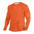thumbnail image 1 of safuny Men's Crew Neck Shirts Fall Slim Basic Tops Casual Relaxed Fitted Fashion Long Sleeve Blouses Clearance Solid Color Pullovers Workout Orange XXXXL, 1 of 3