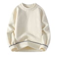 thumbnail image 1 of safuny Men's Crewneck Cable Knit Sweaters Long Sleeve Solid Chunky Soft Pullover Fall Winter Tops White XL, 1 of 3